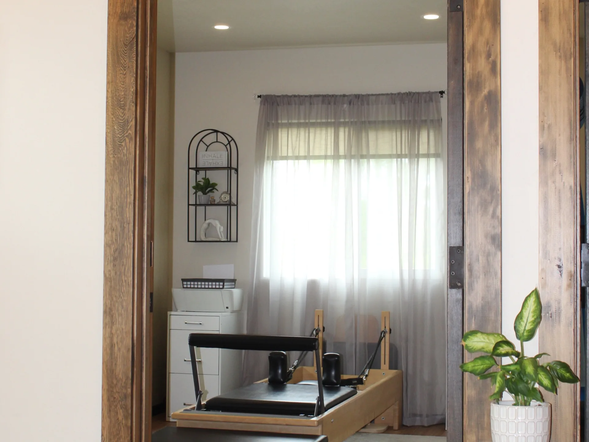 Looking through to the Pilates room at Frenchtown Wellness Studio