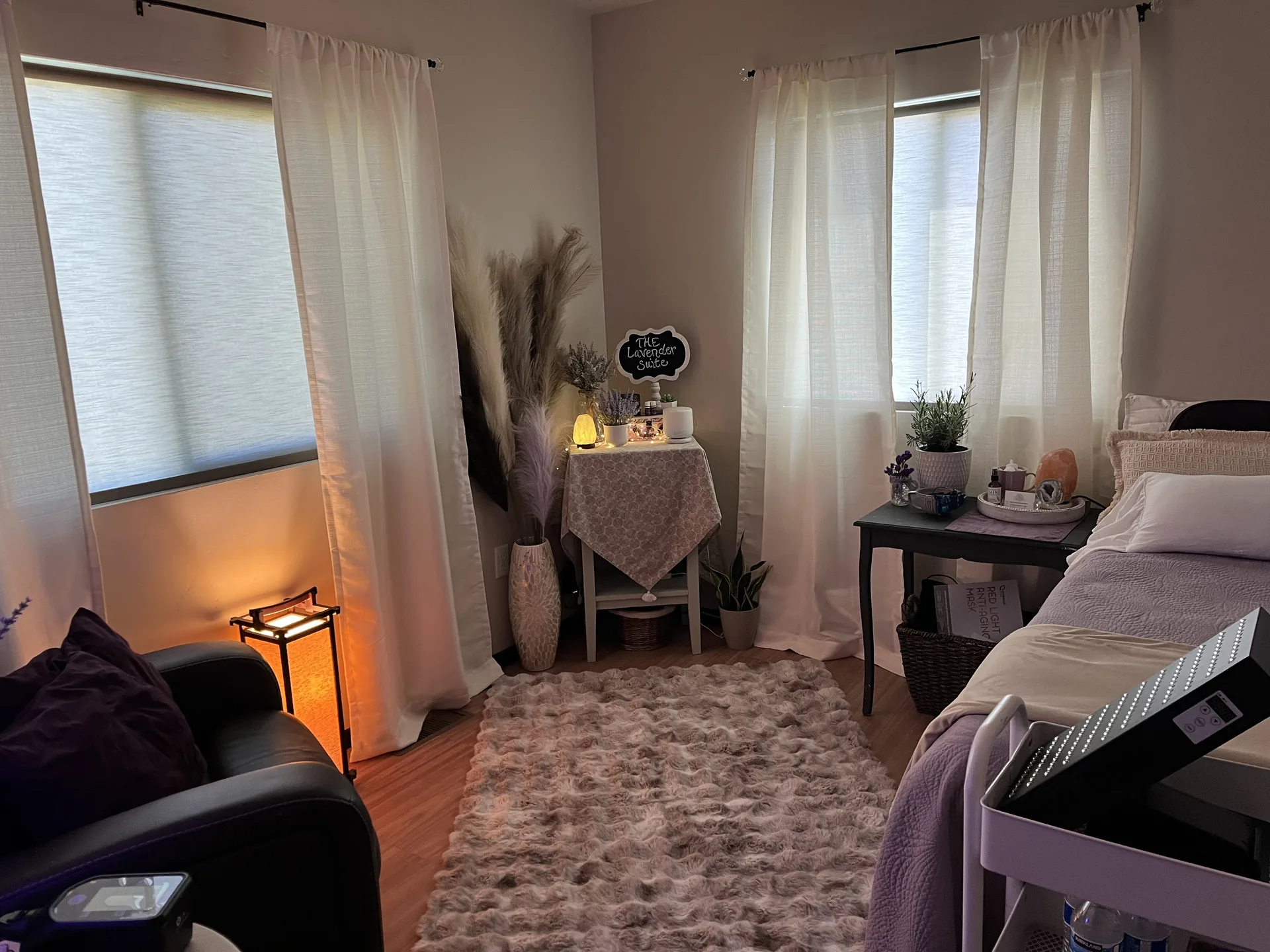 The Lavender Suite, with the red-light panel and the name board